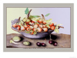 Dish of Small Pears with Medlars and Cherries Pôsteres por Giovanna Garzoni