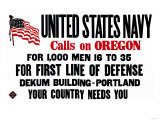 United States Navy Calls on Oregon, c.1917 Poster