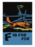F is for Fox Print by Charles Buckles Falls