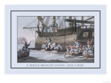 Whale Brought Along-Side a Ship Poster by J.h. Clark