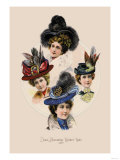 Four Becoming Winter Hats Póster Four Becoming Winter Hats Póster