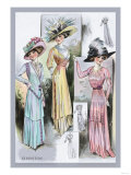 Le Bon Ton: A Trio in Pastels and Hats Prints