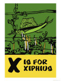 X is for Xiphius Prints by Charles Buckles Falls