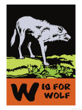 W is for Wolf Posters by Charles Buckles Falls