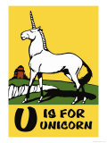 U is for Unicorn Posters par Charles Buckles Falls