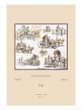 English Carriages and Wagons Print by Racinet 