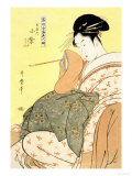 Reigning Beauties: Leisure Time Affiche par Utamaro Kitagawa 