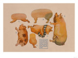 Paper Cutout Pig Dolls Affiches