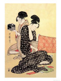 Beauties at Home Láminas por Utamaro Kitagawa