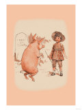 Pig on Hind Legs and Little Girl Prints