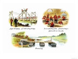 Spar-Bridging, In a Modeling Shed, and Pontooning Prints by Richard Simkin