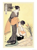 Japanese Domestic Scene Posters by Utamaro Kitagawa 