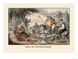 Henry VIII Monk Hunting Poster by John Leech