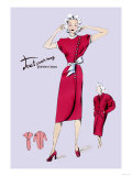 Red Dress with Matching Overcoat Posters
