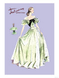 Pleated Lime Gown Prints