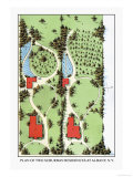 Plan of Two Suburban Residences at Albany, New York Affiches par J. Weidermann