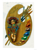 Artist with Palette Poster