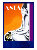 Burmese Sculptor at the Knees of Buddha Prints by Frank Mcintosh