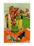 Office Golf Prints by Lawson Wood