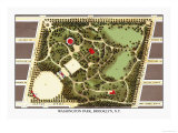 Washington Park, Brooklyn, New York Poster par J. Weidermann