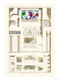 Ionic Orders and Capitals, Polychrome Plakater av J. Buhlmann