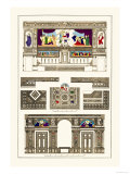 Decoration of Large Halls, Polychrome Print by J. Buhlmann
