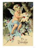Floating Angel with Clock Posters