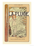 La Plume Print by Alphonse Mucha