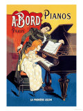 Bord Pianos, The First Lesson Affiches par Eugene Oge