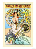 Monaco, Monte Carlo Kunstdrucke von Alphonse Mucha