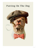 Dog in Hat and Bow Tie Smoking a Cigar Prints