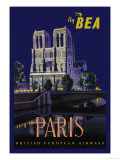 Be Paris and Notre Dame Cathedral Affiches par Daphne Padden