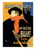 Ambassadeurs: Aristide Bruant dans Son Cabaret Poster by Henri de Toulouse-Lautrec