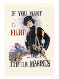 If You Want to Fight! Join the Marines Kunstdrucke von Howard Chandler Christy