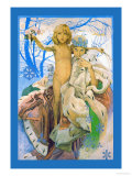 Snow Queen and Child Posters par Alphonse Mucha