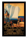 Visit Romantic Spain: Rapid Direct Steamship Service from New York to Sevilla Póster Visit Romantic Spain: Rapid Direct Steamship Service from New York to Sevilla Póster