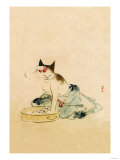 Japanese Cat Bathing Láminas