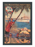Messageries Maritimes French Cruise Line Ports Posters