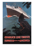 Trieste Cruise Line to North and South America Prints by A. Dondov