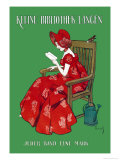 Woman in Red Reading Prints by Ferdinand Von Reznicek