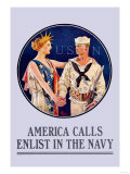America Calls, Enlist in the Navy Plakaty America Calls, Enlist in the Navy Plakaty