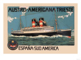 Austro-Americana Trieste Cruise Line Posters Austro-Americana Trieste Cruise Line Posters
