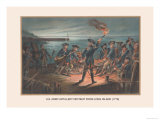 U.S. Army, Artillery Retreat from Long Island, 1776 Print by Arthur Wagner