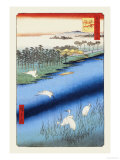 Cranes on the River Print by Ando Hiroshige