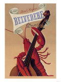 Lobster Musician at the Belvedere Hotel and Casino Posters