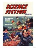 Science Fiction Quarterly: Citizens Flee Ufo Attack Photo