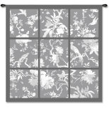 Floral Division in Gray Wall Tapestry