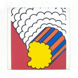White Smoke Red Sky Serigraph by Nicholas Krushenick