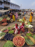 Fruit and Vegetable Sellers in the Street, Dhariyawad, Rajasthan State, India Photographic Print by Robert Harding