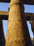One of the 102 Columns in the Great Hypostyle Hall, Temple of Karnac, Karnac, Egypt, North Africa Photographic Print by Ken Gillham